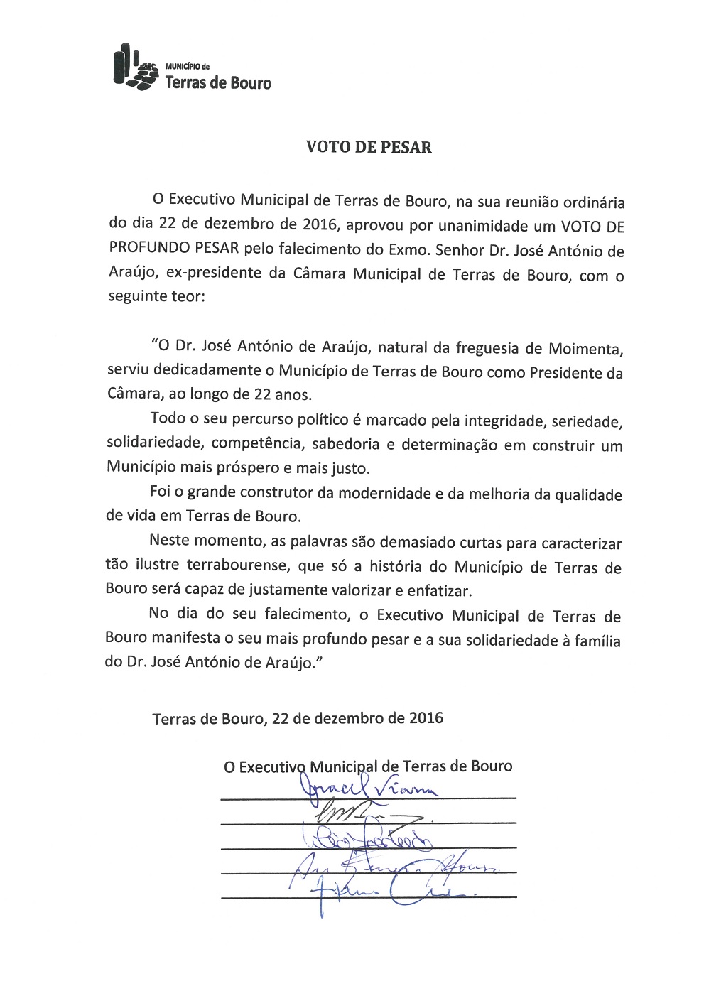 votos de pesar