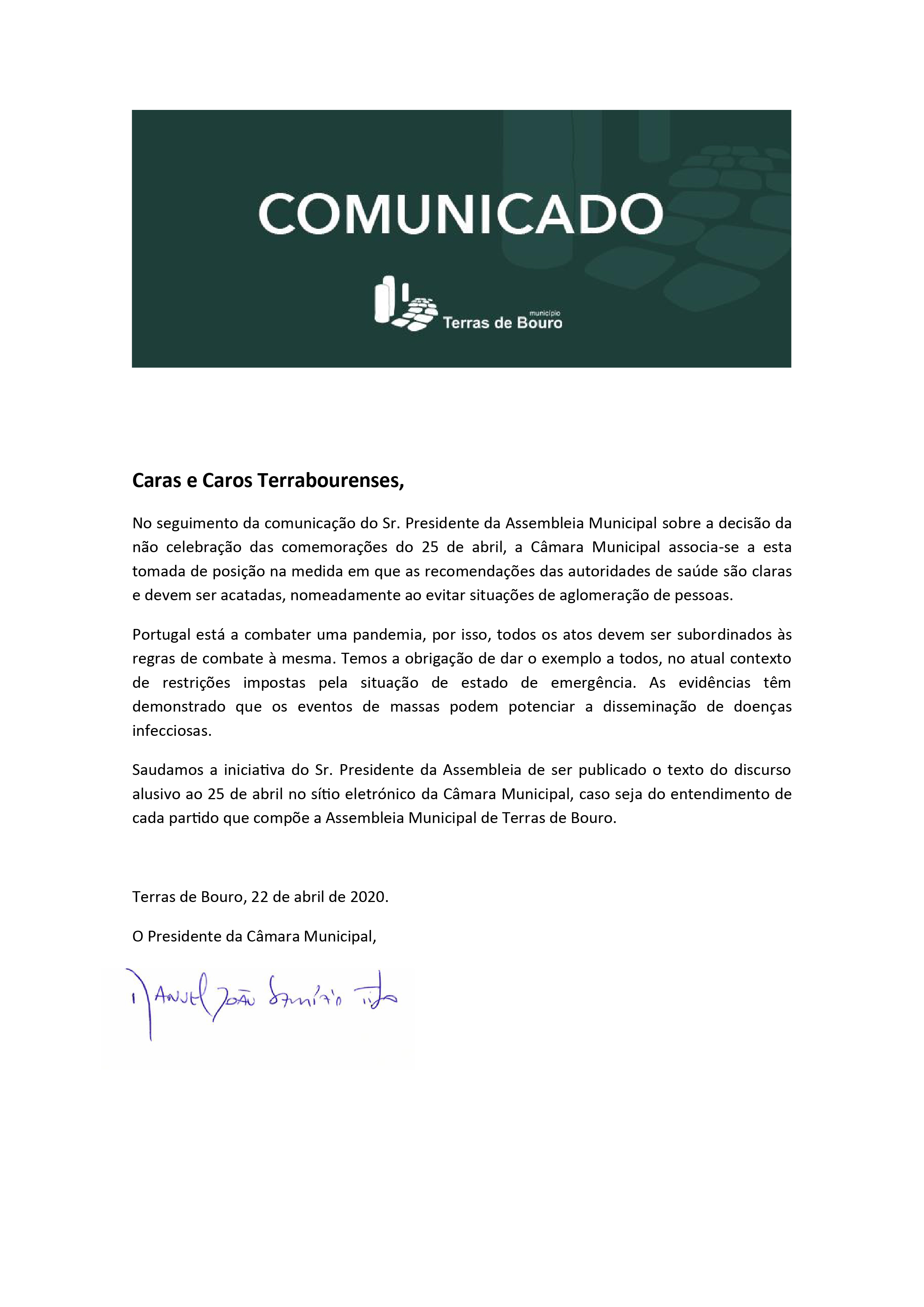 COMUNICADO CM 25 DE ABRIL 01