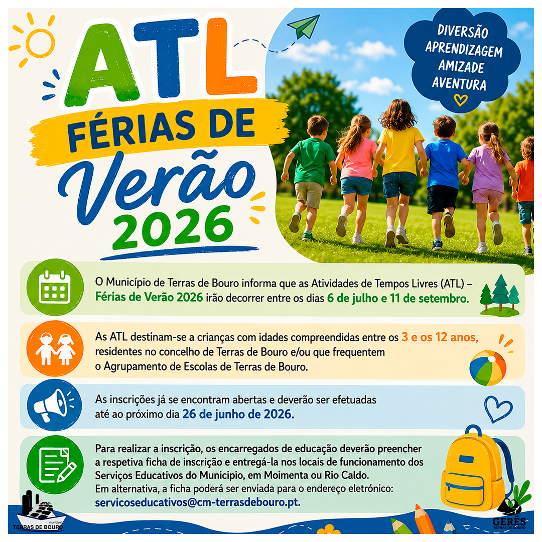 Abertura das ATL – Férias de Verão 2026
